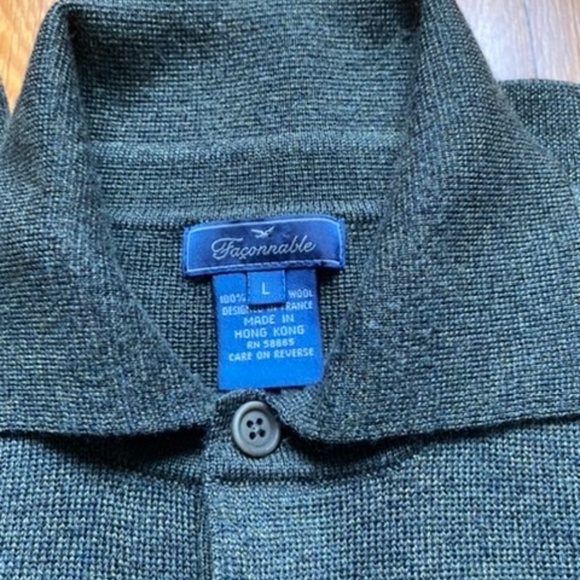 Faconnable Pullover Sweater Mens Size L Long Sleeve Green - Picture 3 of 4